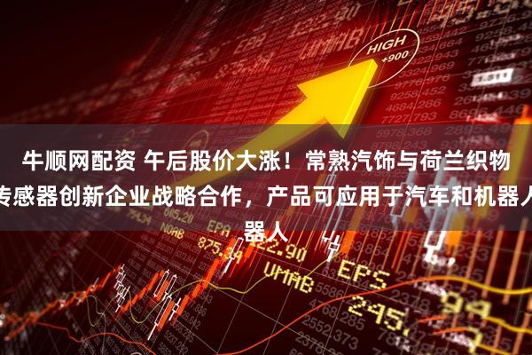 牛顺网配资 午后股价大涨！常熟汽饰与荷兰织物传感器创新企业战略合作，产品可应用于汽车和机器人